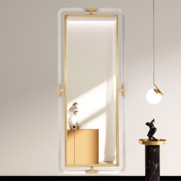 1200mm Modern Gold Full Length Large Long Wall Mirror Decor Acrylic & Metal Frame - thumbnail 1