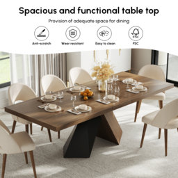 1600mm-2000mm Extendable Walnut Dining Table & 8 Walnut Japandi Rattan Dining Chairs - thumbnail 8