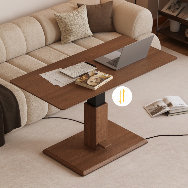 Walnut Lift Top Coffee Table Modern Height-Adjustable Living Room Furniture - image 1
