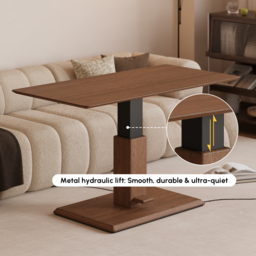Walnut Lift Top Coffee Table Modern Height-Adjustable Living Room Furniture - thumbnail 5