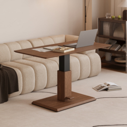 Walnut Lift Top Coffee Table Modern Height-Adjustable Living Room Furniture - thumbnail 3