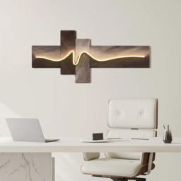 Modern 1200mm Golden Wave LED Wall Art – Abstract USB Powered Geometric Light Decor - thumbnail 5
