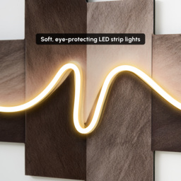 Modern 1200mm Golden Wave LED Wall Art – Abstract USB Powered Geometric Light Decor - thumbnail 8