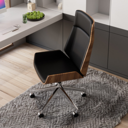"70.9"" Black L-shaped Modern Executive Desk Right Hand & Reclining Leather Office Chair" - thumbnail 6