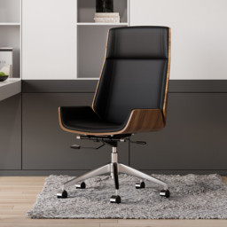 "70.9"" Black L-shaped Modern Executive Desk Right Hand & Reclining Leather Office Chair" - thumbnail 5