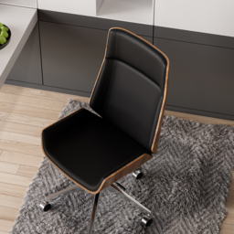 "70.9"" Black L-shaped Modern Executive Desk Right Hand & Reclining Leather Office Chair" - thumbnail 7