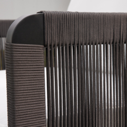 Costra Outdoor Aluminium & Rope Weave Swivel Lounge Chair in Black - thumbnail 8