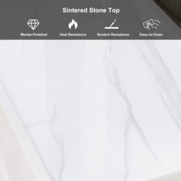 Sintered Stone Top Narrow Smart Side Table with Storage Modern White & Walnut End Table with USB Charging - thumbnail 8