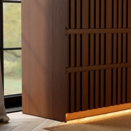 Aura 150 cm Walnut and Sintered Stone 6-Drawer Lighted Dresser - thumbnail 8