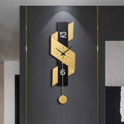 870mm Modern Geometric Gold & Black Digital Wall Clock Oversized Wall Decor For Living Room - thumbnail 5