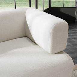 Modern Velvet White 2100mm 3-Seater Sofa with metal legs - thumbnail 6