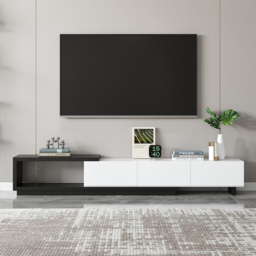 Quoint Modern TV Stand Retracted & Extendable 3-Drawer Media Console for TV Up to 2550 mm - thumbnail 2