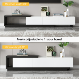 Quoint Modern TV Stand Retracted & Extendable 3-Drawer Media Console for TV Up to 2550 mm - thumbnail 5