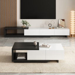Quoint Modern TV Stand Retracted & Extendable 3-Drawer Media Console for TV Up to 2550 mm - thumbnail 4