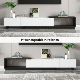 Quoint Modern TV Stand Retracted & Extendable 3-Drawer Media Console for TV Up to 2550 mm - thumbnail 6