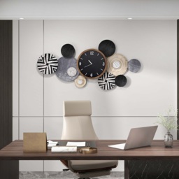 Modern Multi-Round Mute Wall Clock Metal Hanging Home Art - thumbnail 4