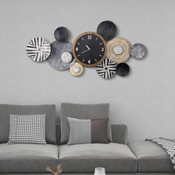 Modern Multi-Round Mute Wall Clock Metal Hanging Home Art - thumbnail 3