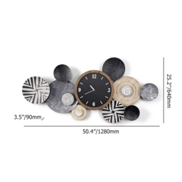 Modern Multi-Round Mute Wall Clock Metal Hanging Home Art - thumbnail 6