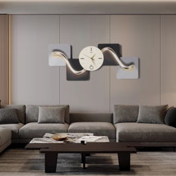 1000mm Horizontal Silent Wall Clock Light Modern Geometric Decor Art Living Room - thumbnail 6