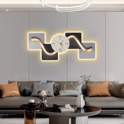 1000mm Horizontal Silent Wall Clock Light Modern Geometric Decor Art Living Room - thumbnail 2