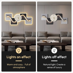 1000mm Horizontal Silent Wall Clock Light Modern Geometric Decor Art Living Room - thumbnail 7