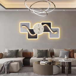 1000mm Horizontal Silent Wall Clock Light Modern Geometric Decor Art Living Room - thumbnail 5