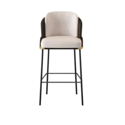 Linenic Modern Black PU Leather Breakfast Bar Stool with Back Bar Height Stool with Footrest - thumbnail 5