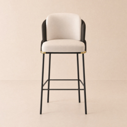Linenic Modern Black PU Leather Breakfast Bar Stool with Back Bar Height Stool with Footrest - thumbnail 9