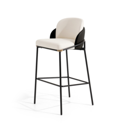 Linenic Modern Black PU Leather Breakfast Bar Stool with Back Bar Height Stool with Footrest - thumbnail 6