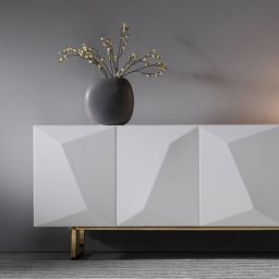 1800mm Modern White Buffet Sideboard wtih Gold Legs Kitchen Cabinet  Adjustable Shelves - thumbnail 3