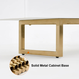 1800mm Modern White Buffet Sideboard wtih Gold Legs Kitchen Cabinet  Adjustable Shelves - thumbnail 7