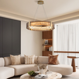 60 cm Crystal Dimmable Ceiling Lights 3 Modes LED Crystal Chandelier with Remote Control - thumbnail 4