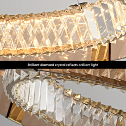 60 cm Crystal Dimmable Ceiling Lights 3 Modes LED Crystal Chandelier with Remote Control - thumbnail 6