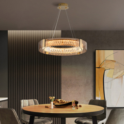 60 cm Crystal Dimmable Ceiling Lights 3 Modes LED Crystal Chandelier with Remote Control - thumbnail 3