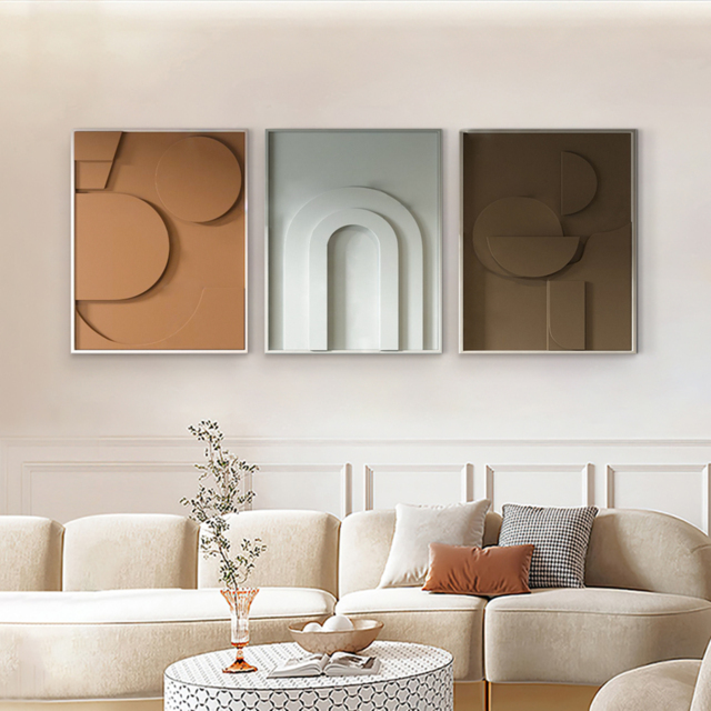 3 Pieces Geometric Abstract Wall Art Decor Set Modern Canvas Print Living Room - image 1