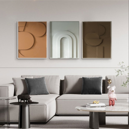 3 Pieces Geometric Abstract Wall Art Decor Set Modern Canvas Print Living Room - thumbnail 5