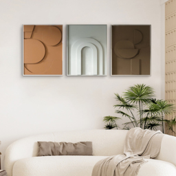 3 Pieces Geometric Abstract Wall Art Decor Set Modern Canvas Print Living Room - thumbnail 4