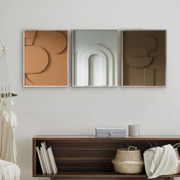 3 Pieces Geometric Abstract Wall Art Decor Set Modern Canvas Print Living Room - thumbnail 3