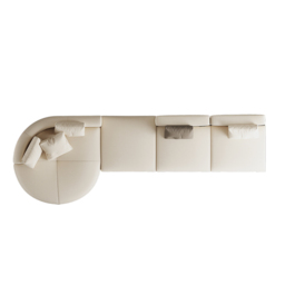 3730mm L-Shaped Sectional Corner Modern Modular Sofa in Beige with Pillows & Black Legs - thumbnail 9