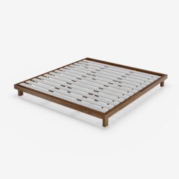 Walnut Queen Platform Wood Bed Frame - thumbnail 5