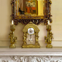 Set of 2 Gold Candle Holder Angels Statue Decoration Resin Pillar Candelabra - thumbnail 7