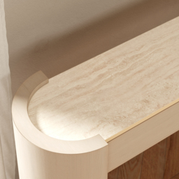 "Japandi 60"" Oval Sintered Stone Console Table With 2 Drawers" - thumbnail 8