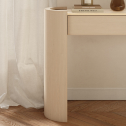 "Japandi 60"" Oval Sintered Stone Console Table With 2 Drawers" - thumbnail 9