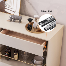 Dolawn 1400mm Light Khaki Sideboard Buffet Tempered Glass Doors & Shelf Tray Wine Rack - thumbnail 9