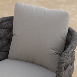 Set of 2 Modern Dark Grey Aluminium Rattan Outdoor Dining Chairs with Armrests – Durable & Weather-Resistant for Patios, Gardens, or Balconies - thumbnail 9