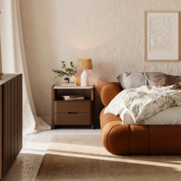 Modern Sintered Stone Top Nightstand with Drawers & Shelf - thumbnail 6
