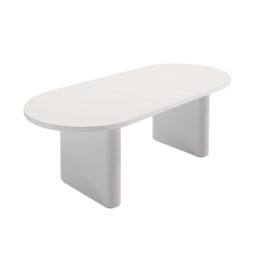 1600mm-2000mm Oval Extendable White Dining Table & 6 White PU Leather Dining Chairs - thumbnail 7