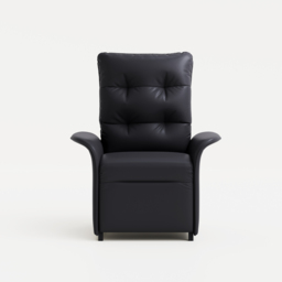 Modern Black Leather Power Recliner High Back Sleeper Chair with Side Pocket - thumbnail 9