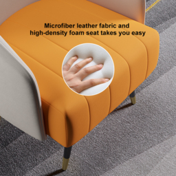 "Homary 26"" Modern White Accent Chair Microfiber Leather Slipper Chair For Living Room" - thumbnail 5