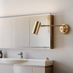 Gold Modern Swing Arm Indoor Wall Sconce 1 Light - thumbnail 5